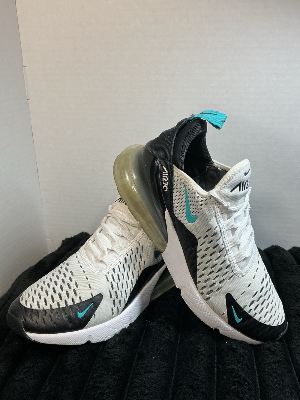 Nike Air Max 270 “Dusty Cactus” AH6789-115 White Black Teal Women’s 6.5 EUC